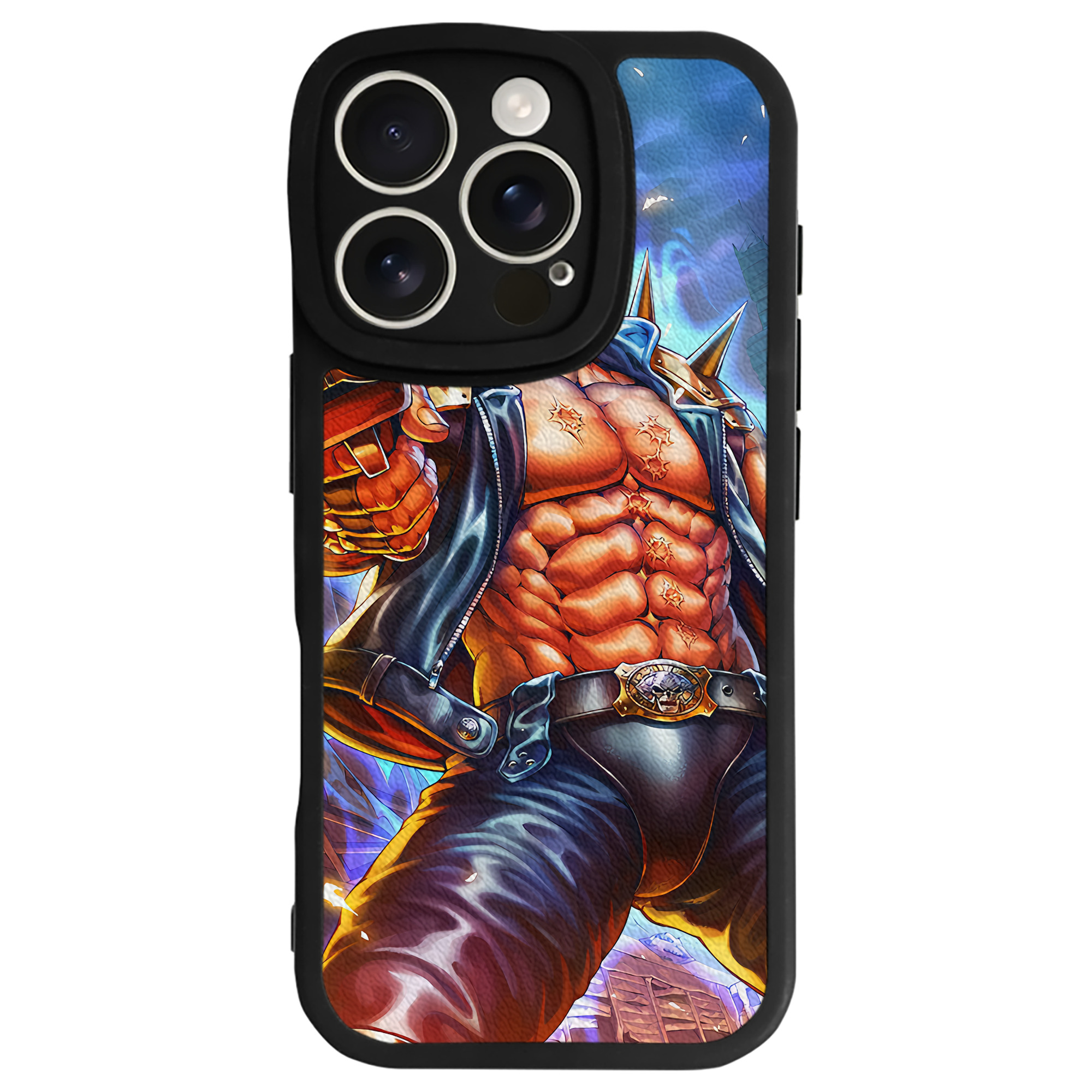 （画像用） 北斗の拳 Fist of the North Star 【iPhone 16シリーズ対応】シリコンスマホケース（レザー調） 材質：シリコン